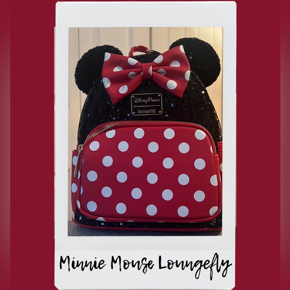 LOUNGEFLY DISNEY PARKS MINNIE MOUSE SEQUIN MINI BACKPACK